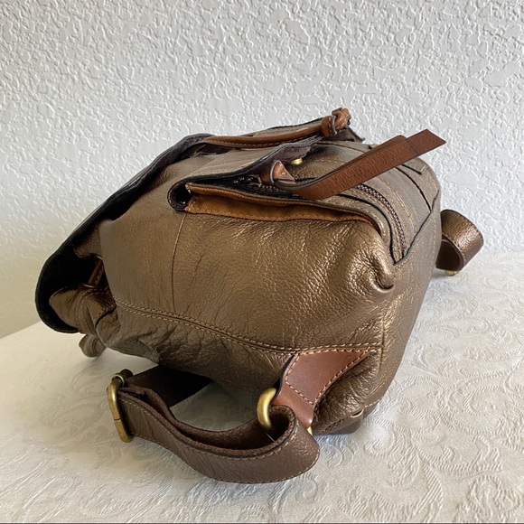 Fossil bronze front pocket backpack
